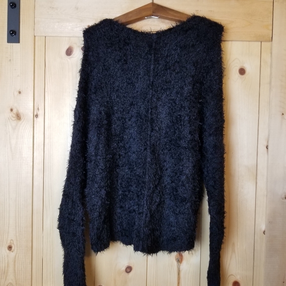 Free People V-Neck Eyelash-Chenille Knit Oversize Silhouette Sweater - Picture 3 of 11